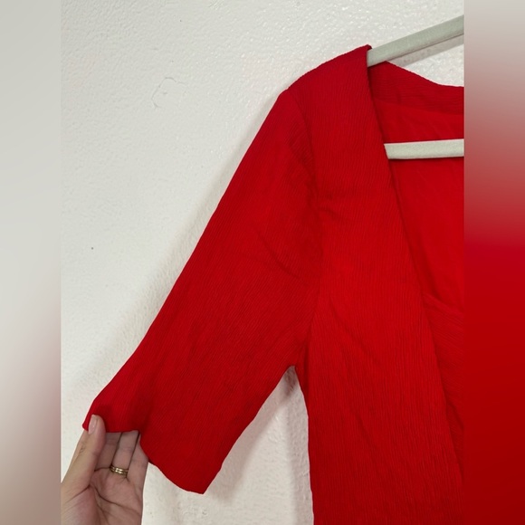 Anthropologie Maeve Juliet Corseted Textured Mini Dress in Red Women’s US Size 8 - Picture 5 of 16